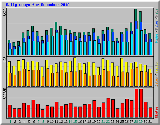 Daily usage for December 2019