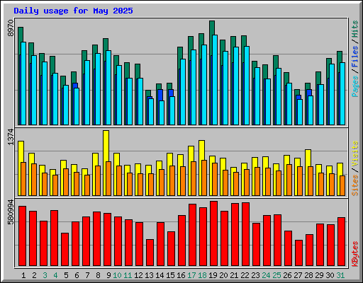 Daily usage for May 2025
