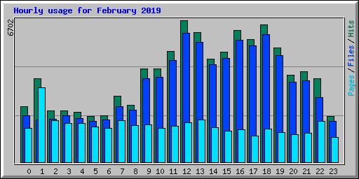 Hourly usage for February 2019
