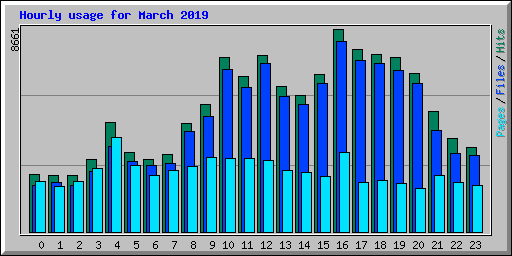 Hourly usage for March 2019