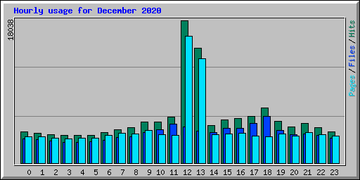 Hourly usage for December 2020